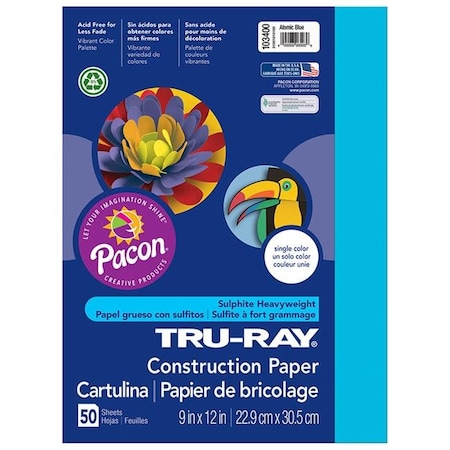 Pacon Corporation Pacon PAC103400-5 9 x 12 in. Tru Ray Atomic Blue Fade Resistant Construction Paper - Pack of 5 PAC103400-5
